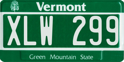 VT license plate XLW299