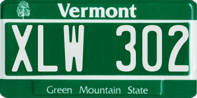 VT license plate XLW302