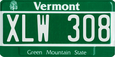 VT license plate XLW308