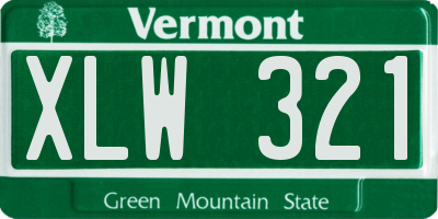 VT license plate XLW321