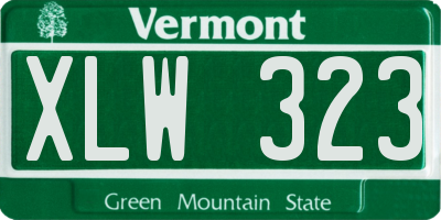 VT license plate XLW323