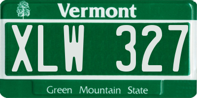 VT license plate XLW327