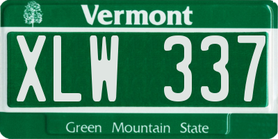 VT license plate XLW337