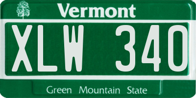 VT license plate XLW340