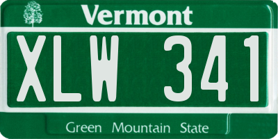 VT license plate XLW341