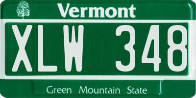 VT license plate XLW348