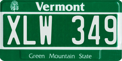 VT license plate XLW349