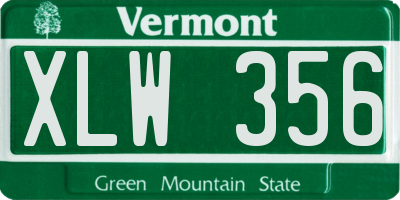 VT license plate XLW356