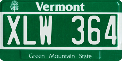 VT license plate XLW364