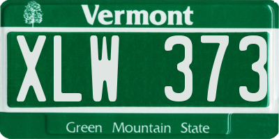 VT license plate XLW373