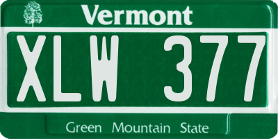 VT license plate XLW377