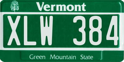 VT license plate XLW384