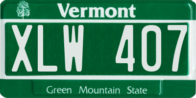 VT license plate XLW407