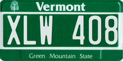 VT license plate XLW408