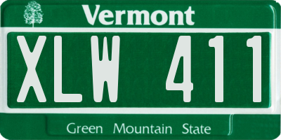 VT license plate XLW411