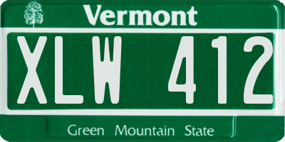 VT license plate XLW412