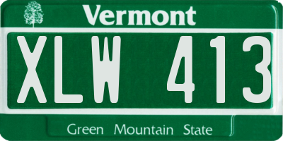 VT license plate XLW413