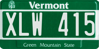 VT license plate XLW415