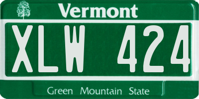 VT license plate XLW424