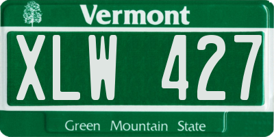 VT license plate XLW427