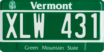 VT license plate XLW431