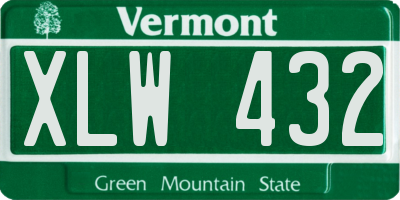 VT license plate XLW432