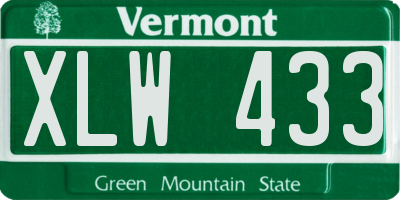 VT license plate XLW433