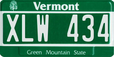VT license plate XLW434