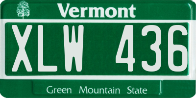VT license plate XLW436