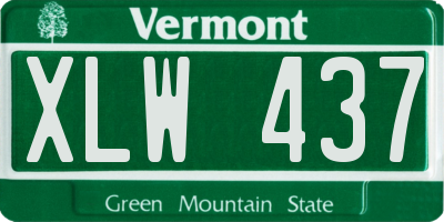 VT license plate XLW437