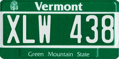VT license plate XLW438