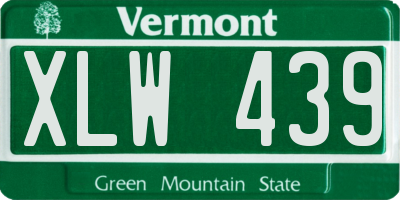 VT license plate XLW439
