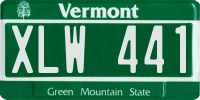 VT license plate XLW441