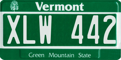VT license plate XLW442