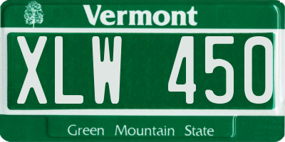 VT license plate XLW450