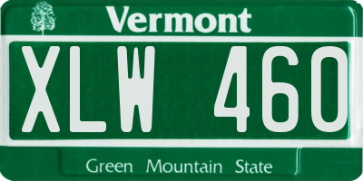 VT license plate XLW460
