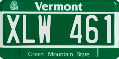 VT license plate XLW461