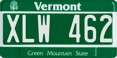 VT license plate XLW462