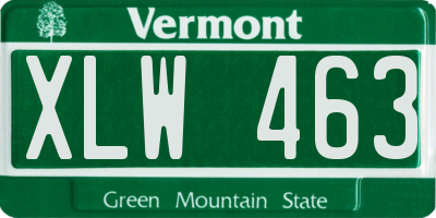 VT license plate XLW463