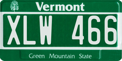 VT license plate XLW466