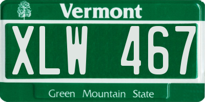 VT license plate XLW467