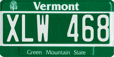 VT license plate XLW468