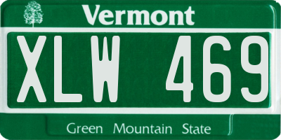 VT license plate XLW469
