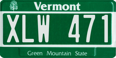 VT license plate XLW471