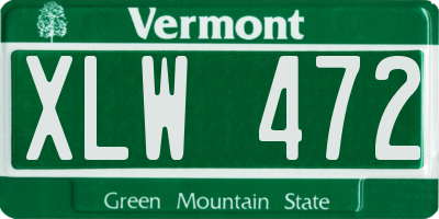 VT license plate XLW472