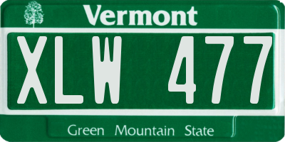 VT license plate XLW477
