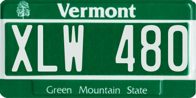 VT license plate XLW480