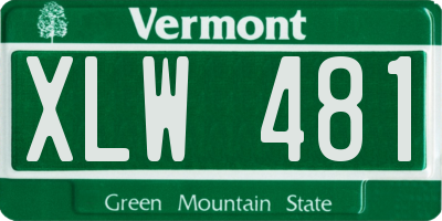 VT license plate XLW481