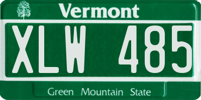 VT license plate XLW485