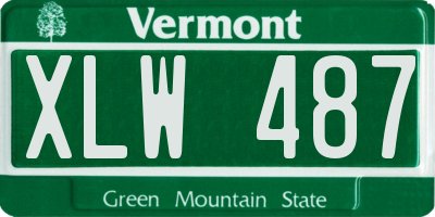 VT license plate XLW487